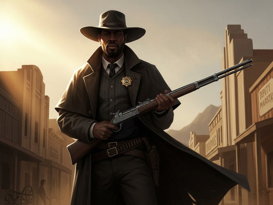 Illustration of Bass Reeves, the first Black deputy U.S. Marshal, in the Old West