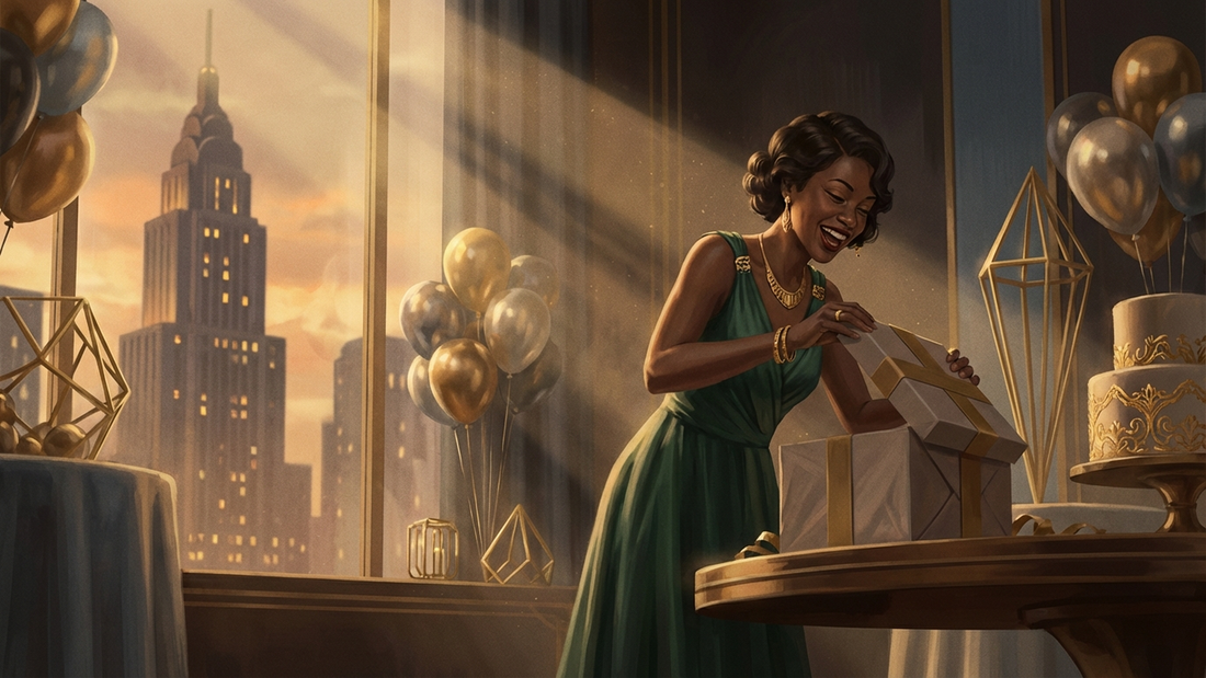 Birthday gift ideas that celebrate Black heritage - Art Deco illustration