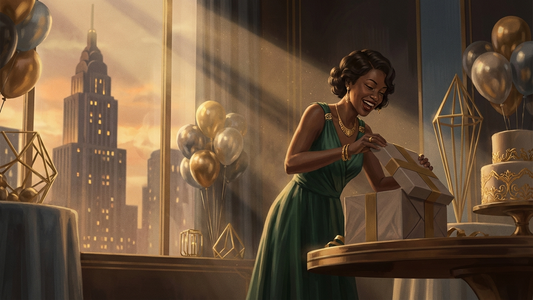 Birthday gift ideas that celebrate Black heritage - Art Deco illustration
