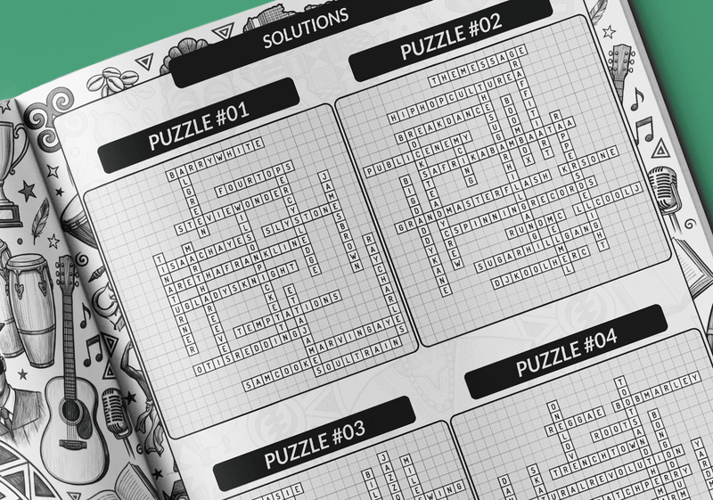 African American fill-in puzzle solutions page with completed grid by Imani Oliver