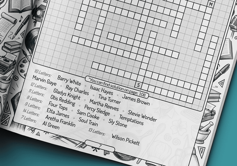 Black Culture fill-in puzzle book large print 16pt grid designed for adults and seniors by Imani Oliver

