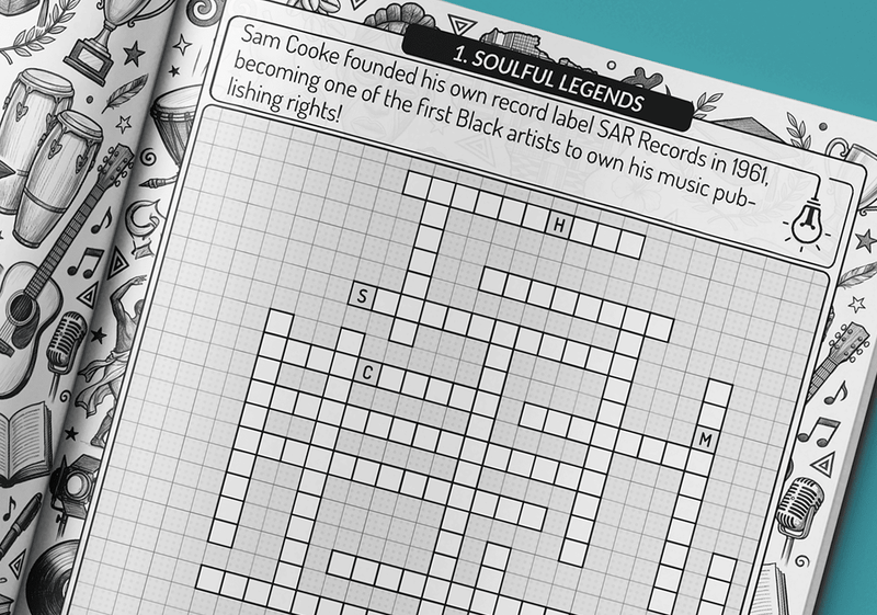Black Culture fill-in puzzle book fun fact page teaching Black history and heritage by Imani Oliver