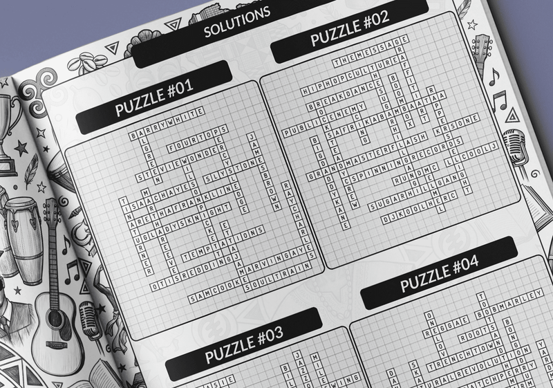 Black History fill-in puzzle solutions page with completed grid by Imani Oliver